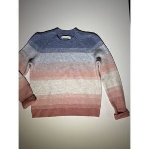 LOFT Women's Soft Knit Pastel Striped‎ Pullover Sweater Size M Casual Cozy